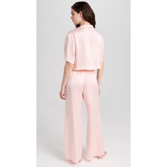 Lunya Washable Silk High Rise Pants Set Frosted Rose M - Picture 2 of 11